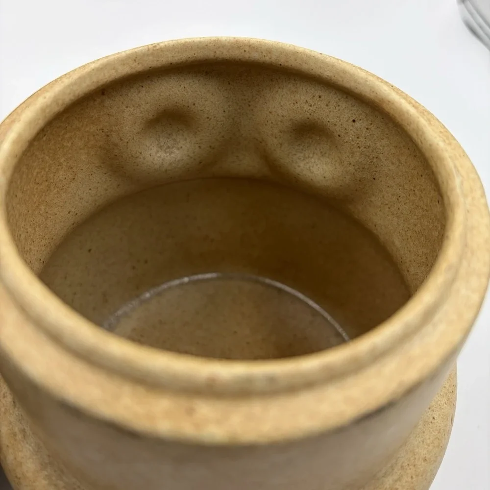 Two Vtg Owl Canisters W/ Lids 1970s Pottery Craft USA MCM Cottagecore Country